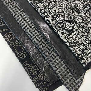 NEW LEATHER 12&quot;x24&quot; Black Suede Printed  Hide/Thickness 0.5-1.1mm Leather skins
