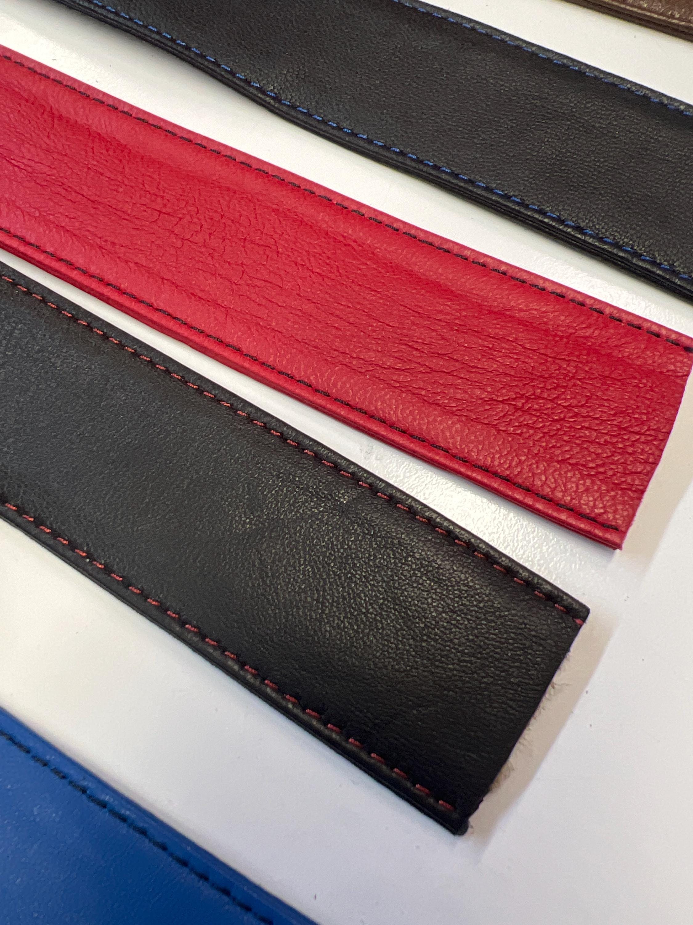 LEATHER STRAP Trim, 1.5"stitched Leather, GENUINE Leather, Leather Trim ...