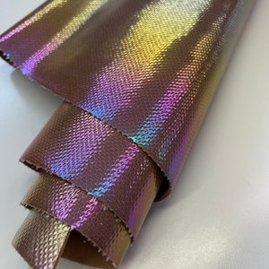 LEATHER Iridescent Cowhide Leather/Choose your Size or request Custom/LeatherSkinsShop/thickness 1.2mm