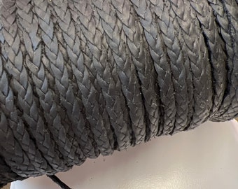 BRAID flat 1/4” Leather Braid LEATHER  Leather Lace, Leather Straps for sandals,shoe lace, leather handle,leather for bracelet