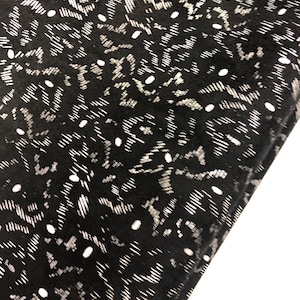 SILVER Metallic Lines BLACK 24&quot;x24&quot; SUEDE Leather/Black leather sheet/crafting leather hide/Ask for Custom Size/thickness 1.00-1.2mm