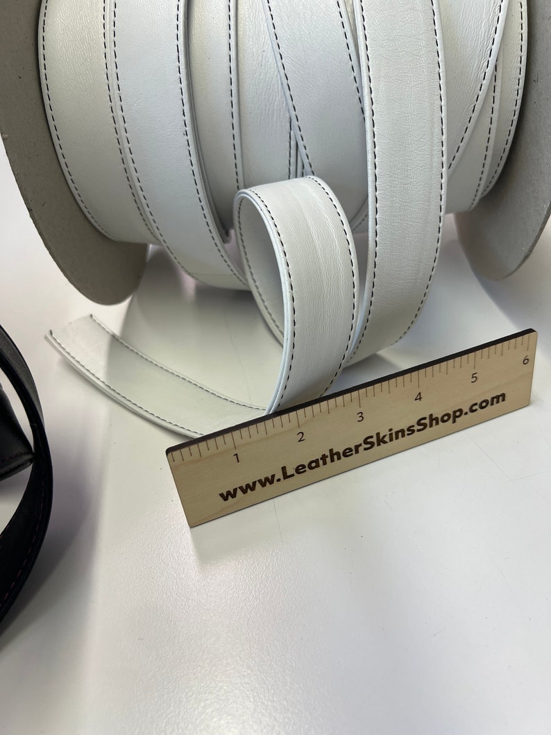 LEATHER STRAP Leather TRIM, 1 1/4” Stitched Leather, Genuine Lambskin ...