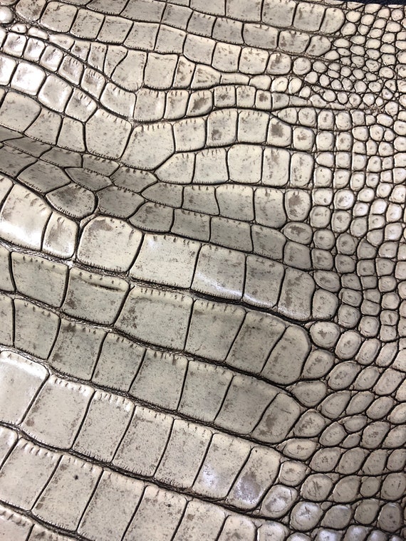 Genuine calfskin alligator print leather. Genuine Alligator Leather | BuyLeatherOnline main image 4