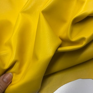 Yellow GENUINE LEATHER SUPERB quality, Yellow Leather Sheet, Choose Size or full hides,Leather Scrap,Leather Fabric,"Superb M 7002"