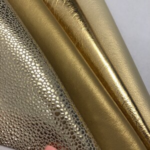 LEATHER METALLIC /Golden metallic/pearlized champagne/pale gold /bright shiny gold Stingray/ 0.9mm-2.2mm