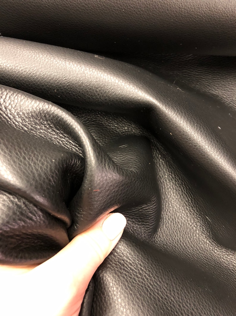 LEATHER UPHOLSTERY Leather COWHIDE Genuine Black Top Grain Etsy