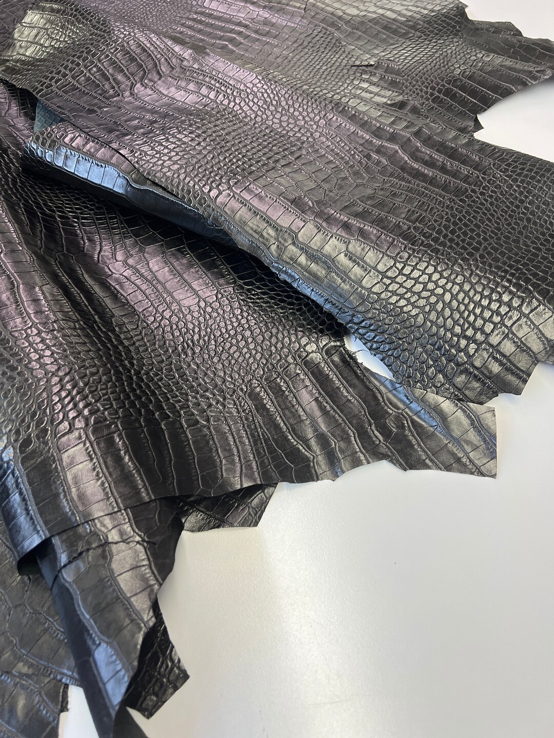 irving crocodile embossed leather sneaker