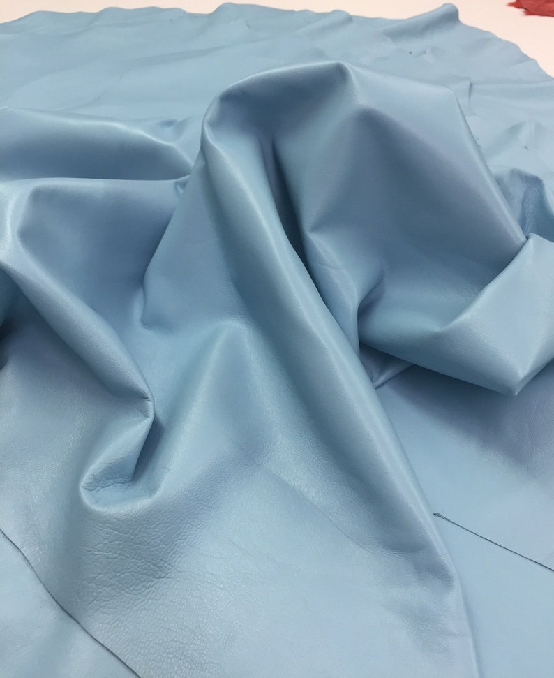 available in full skins lambskin LEATHER Sheet ask for your size SKY BLUE Leather Sscrap light blue color leatherhide Choose your size