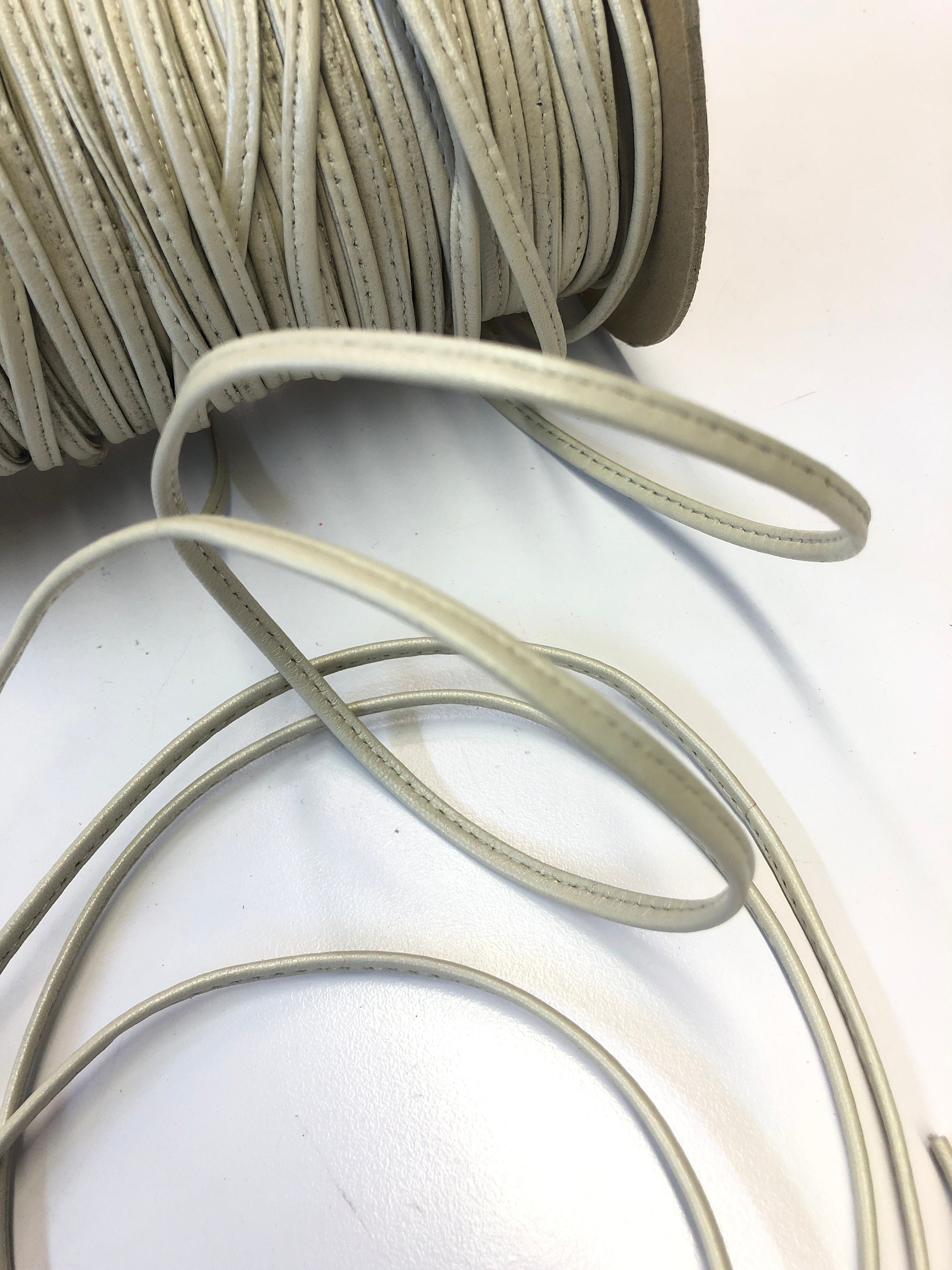 3/16 Leather Drawstring, Cream Patent Cord-drawstring Lace-leather Drawstring  Replacement Straps 