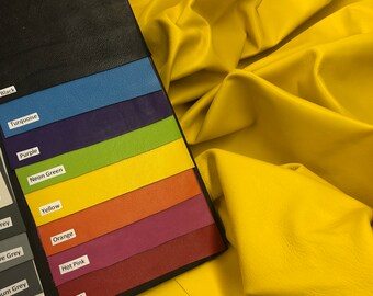 Yellow Lambskin Leather Sheet, Soft & Supple (0.6-0.9mm)