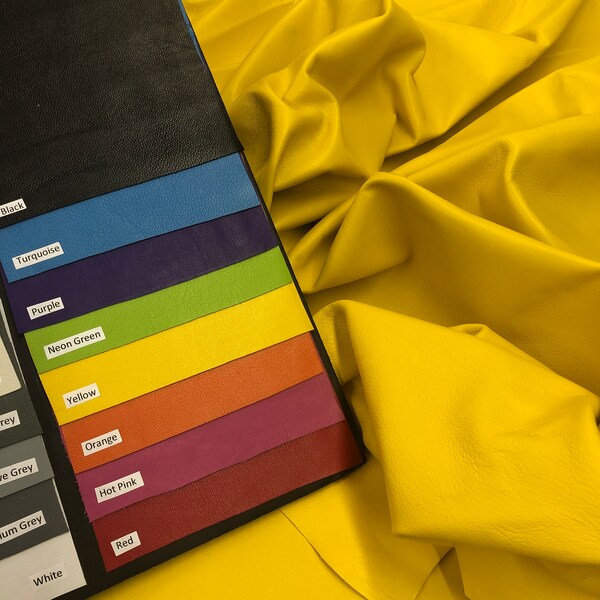 LEATHER YELLOW SUPERB leather, supple soft lambskin leather, 0.6-0.9mm thickness, top quality lambskin leather, M7001yellow