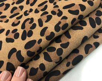 Leopard LEATHER JAGUAR/Soft Suede Printed Animal Print Genuine Leather/Choose Size or Full Skins/Thickness 0.7-0.8mm, Genuine Leather Sheets
