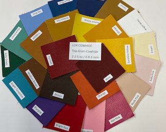 Leather Skins COWHIDE Leather 2-2.5oz/0.8-1 mm Leather Hides/Leather Panel 12"x24"/ CHOOSE from 26 colors