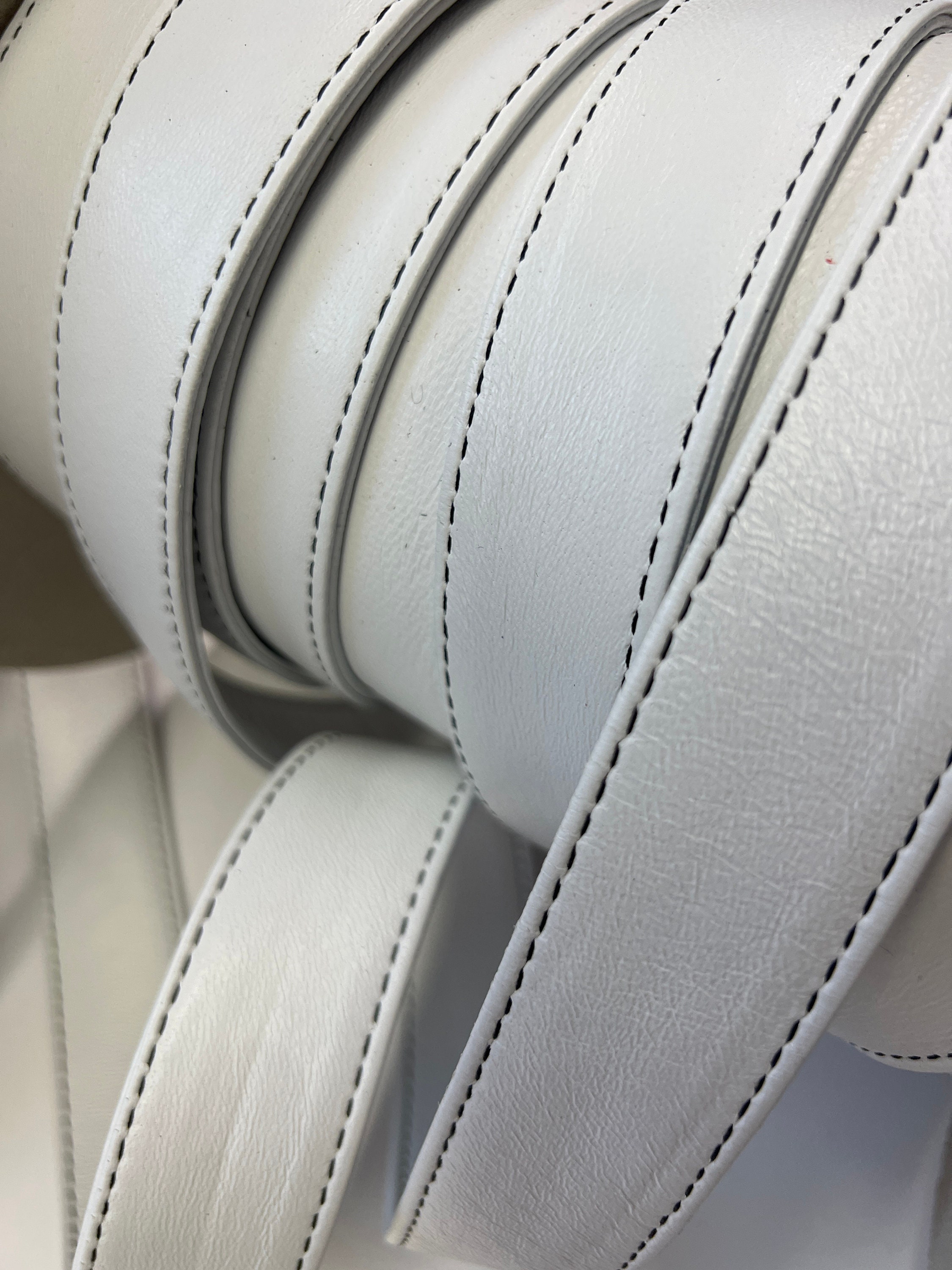 LEATHER STRAP Leather TRIM, 1 1/4” Stitched Leather, Genuine Lambskin ...