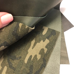 CAMOUFLAGE ARMY OLIVE and Black Genuine Leather and Suede - Etsy
