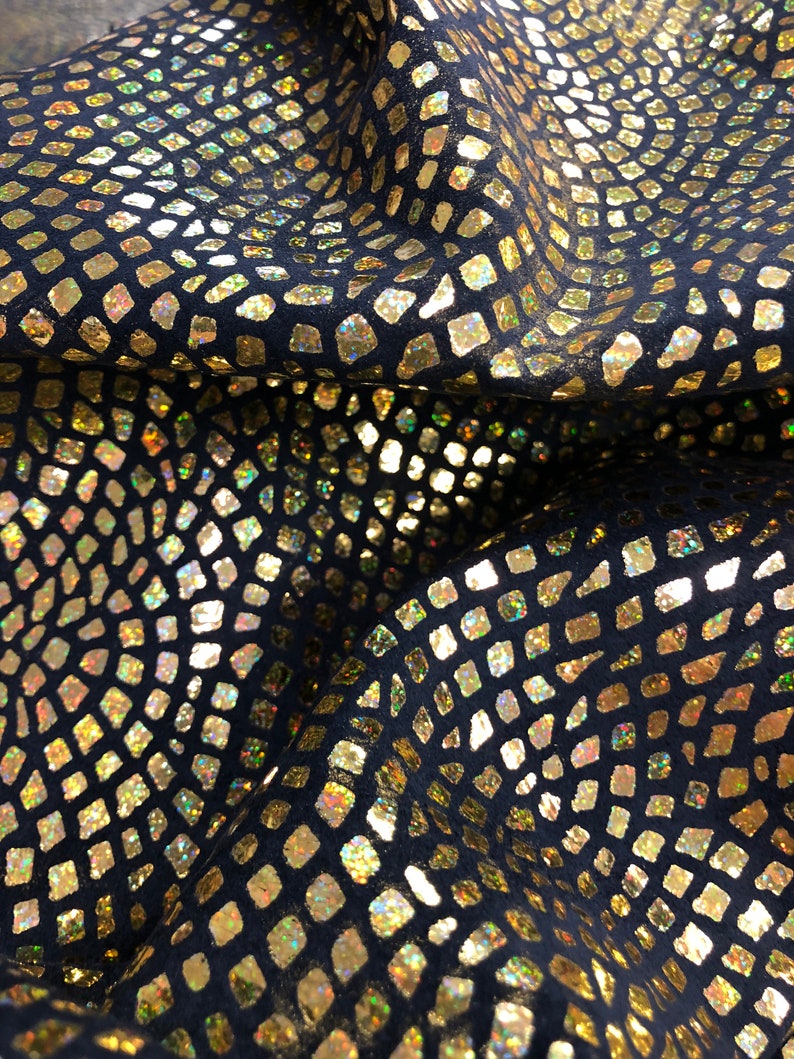 LEATHER 8x10 Suede GOLD IREDESCENT Metallic Gold Navy Genuine SuedeThickness 0.6 mmLeather SheetsGenuine Suede Leather