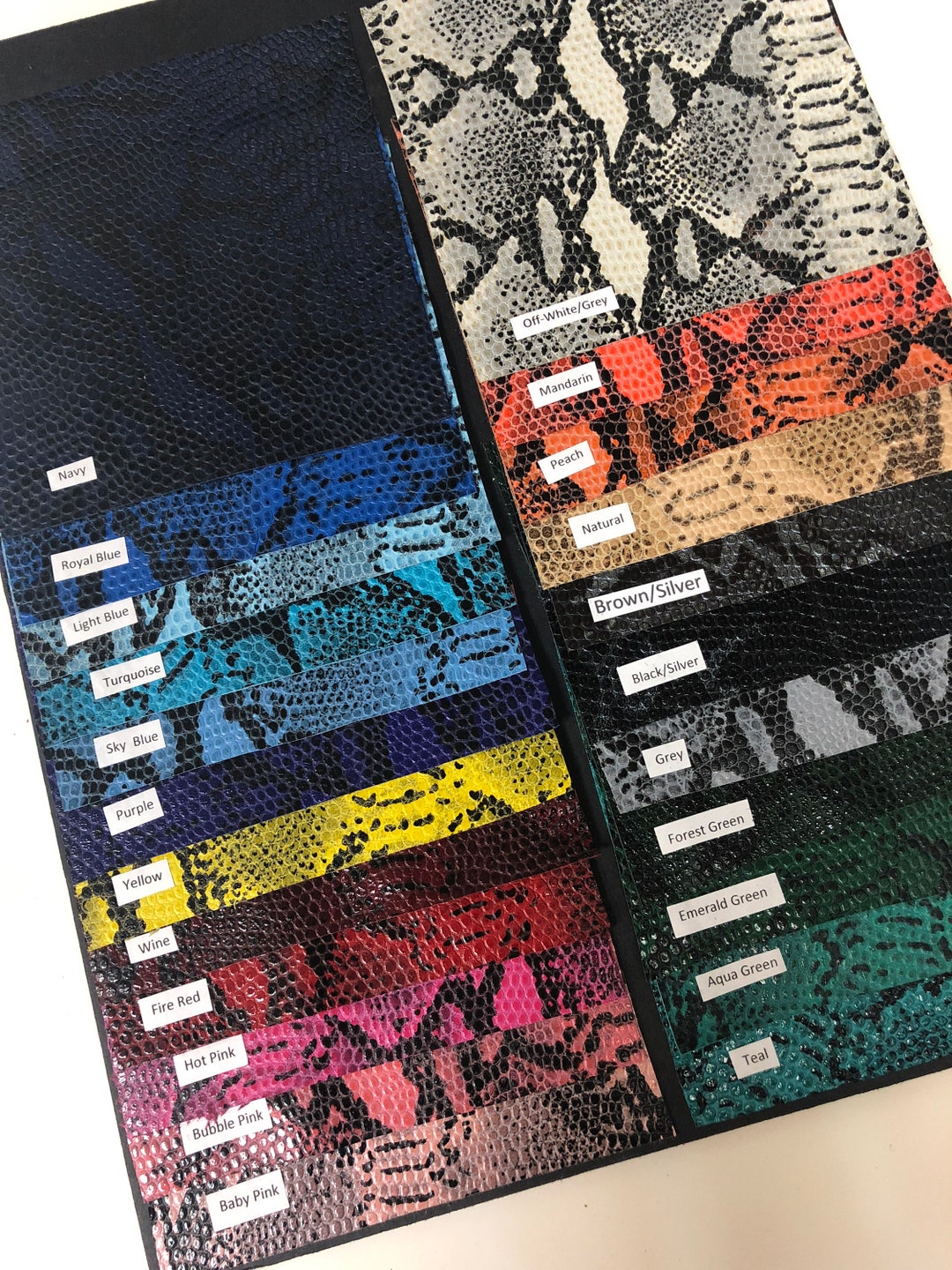 LEATHER SNAKE Python,most Realistic Print, Genuine Leather Sheets ...