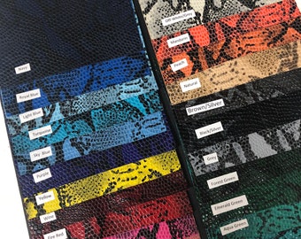 Python Print Lambskin Leather Sheets, DIY Craft Material