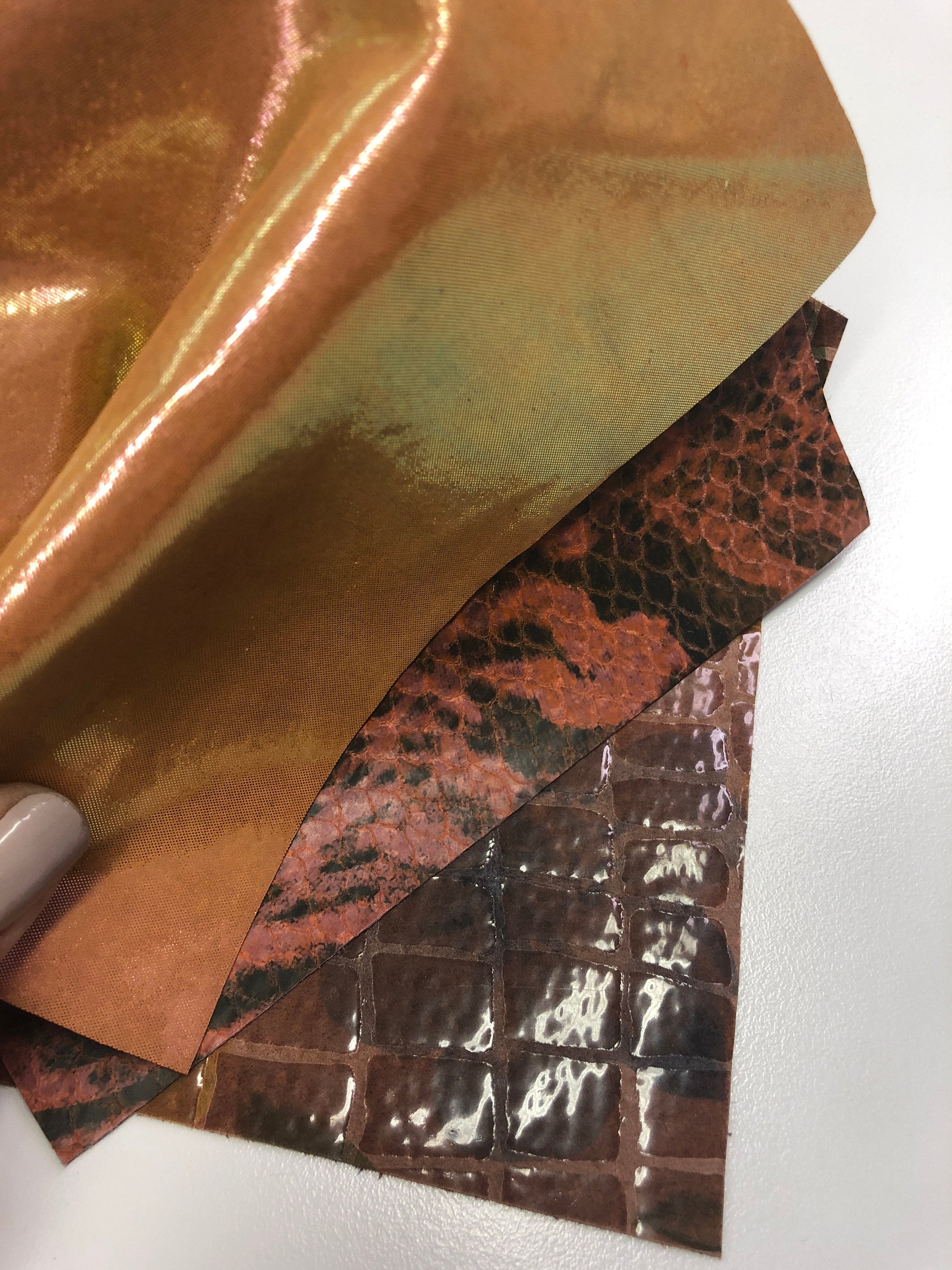 LEATHER Metallic COPPER 6