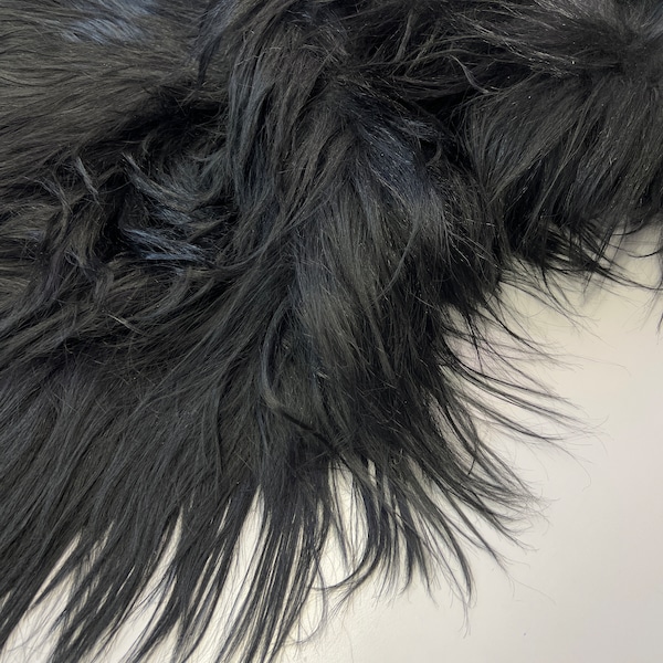 LONG HAIR GOAT Fur Plate 22”x46” Natural Goatskin Plate Soft Perfect for Decorative Pillows and interior design