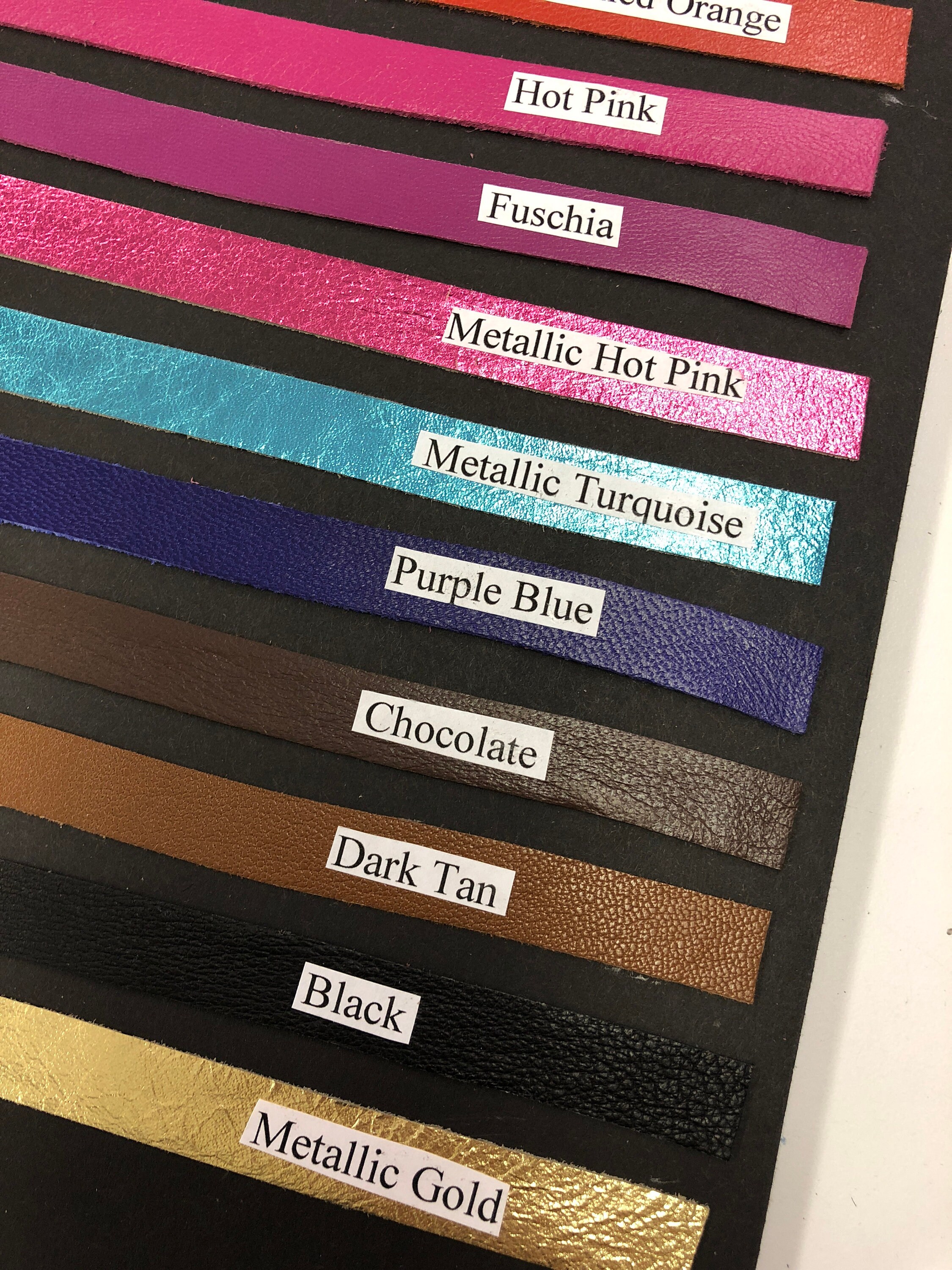 thumbnail image 2 of 56+ Inch Finished Leather Strips For Crafts – 9-10 Oz Veg Tanned Cowhide, 7 Widths Available (Brown/Black/Tan) 2 of 5