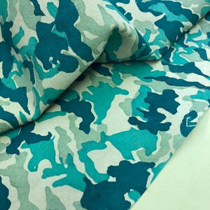 LEATHER CAMOUFLAGE Genuine Suede/GREEN tones Teal, Forest Green and Mint on Light Green Suede, Lightweight 0.7mm, Choose Your Size image 2