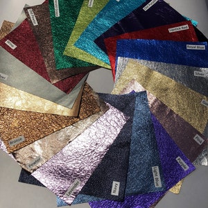 METALLIC LEATHER, Metallic Hide, You Choose Color/ Size, available in 19 colors, Brights,Pastels and Classic Gold, Silver, Bronze, 0.6-0.7mm