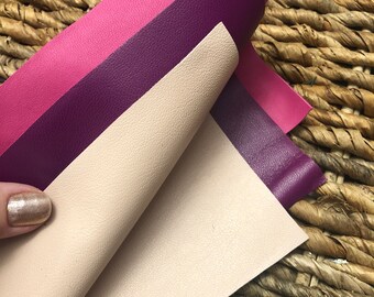 LEATHER SKINS Pick a Color: Baby Pink Leather/ Leather Hot Pink/Leather Purple Passion Finest Quality Lambskin Leather /Thickness 0.6-0.7mm