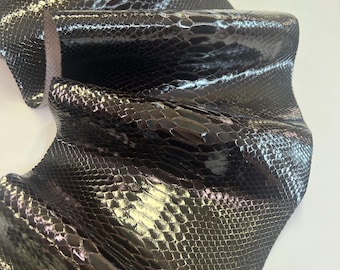 Chocolate Brown Python Snakeskin Leather Skins- Leather Exotic for Handbags- leather Skins for bracelets- leather hides- Leather accessories