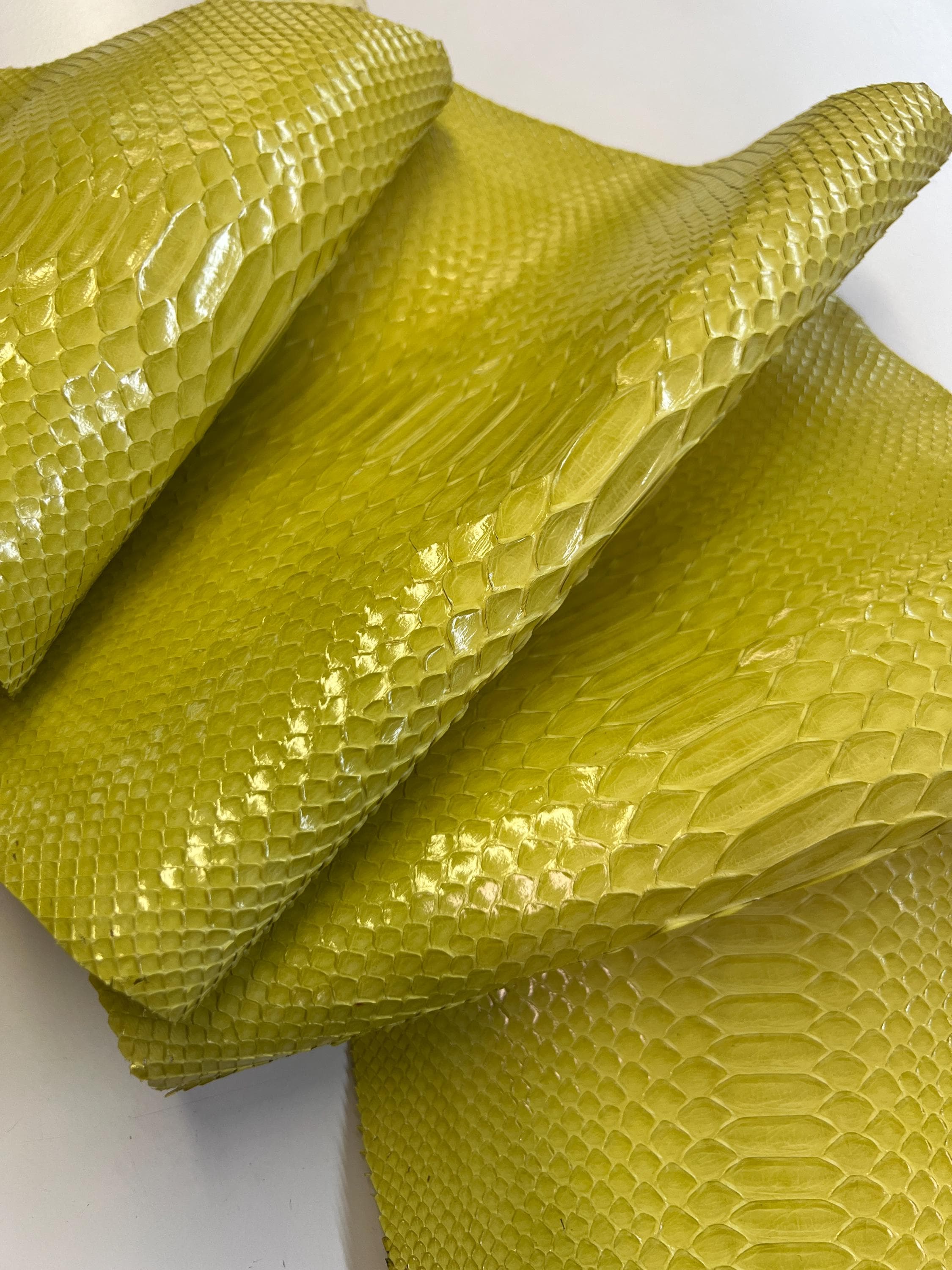 Pastel Yellow Python Snakeskin Leather Skins-leather Exotic for ...