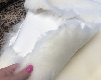 White Natural Sheepskin Authentic Leather, Hair on Sheepskin, Wool