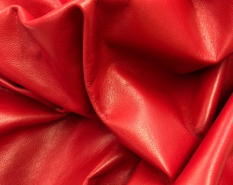 Red Lambskin Leather Sheet (7-8 sq.ft, 0.6mm-0.8mm)