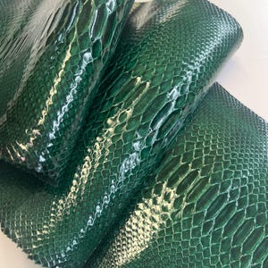 Emerald Python Snakeskin Leather Skins- Leather Exotic for Handbags- leather Skins for bracelets- leather hides- Leather for accessories