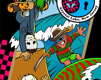 T&C Slash Designs Premium Art Print Poster, 80s Retro Horror Video Game Wall Art
