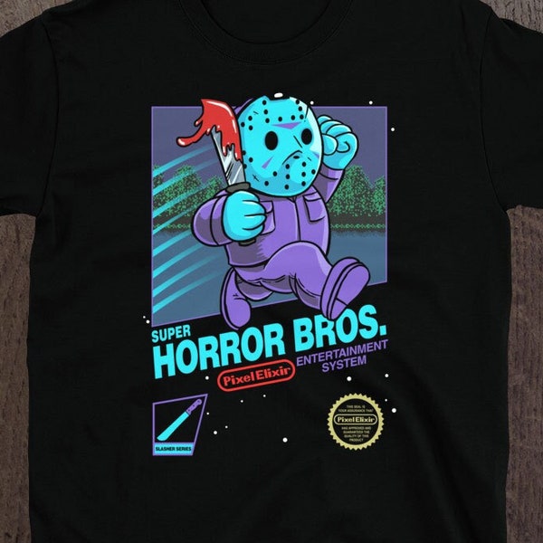 Super Horror Bros. Retro Slasher Adult Tee