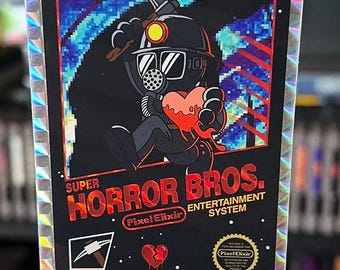 Super Horror Bros Bloody Miner Prism Sticker, Retro Horror Vinyl Decal