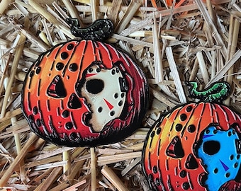 Camp-o-Lantern Halloween 80s Slasher Enamel Pin