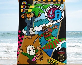 T&C Slash Designs Retro Horror Beach Towel