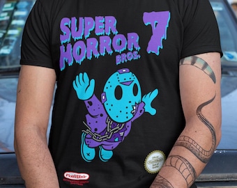 Super Horror Bros. Part VII Retro Slasher Adult Tee