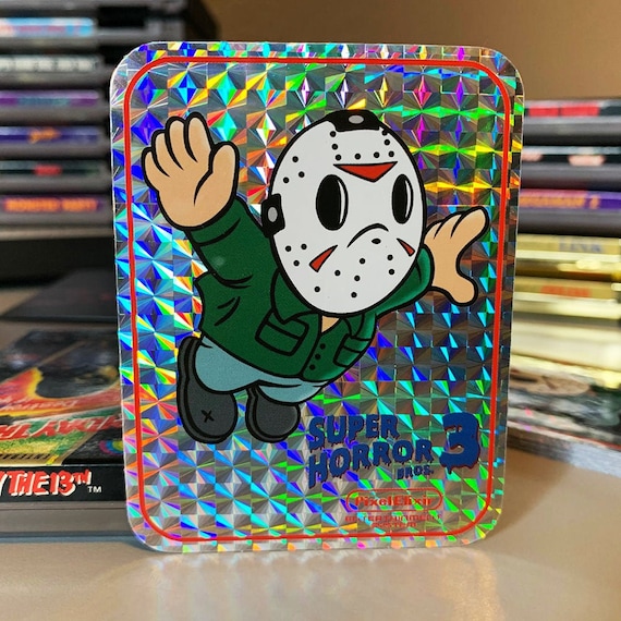 Super Horror Bros 3 Hologram Sticker, Retro Horror VIdeo Game Prism Decal