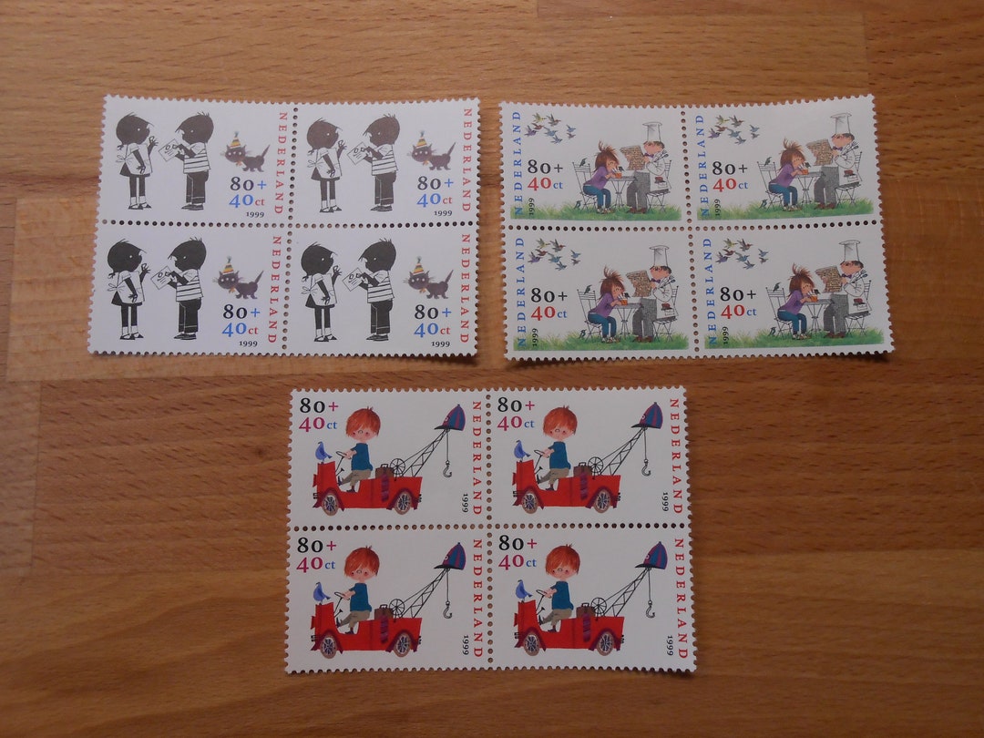 Vintage Dutch Stamps Pluk Van De Petteflet Otje Jip En Janneke Unused