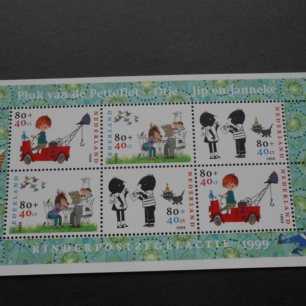 Vintage Dutch Stamps Pick of the Petteflet Otje Jip and Janneke Unused