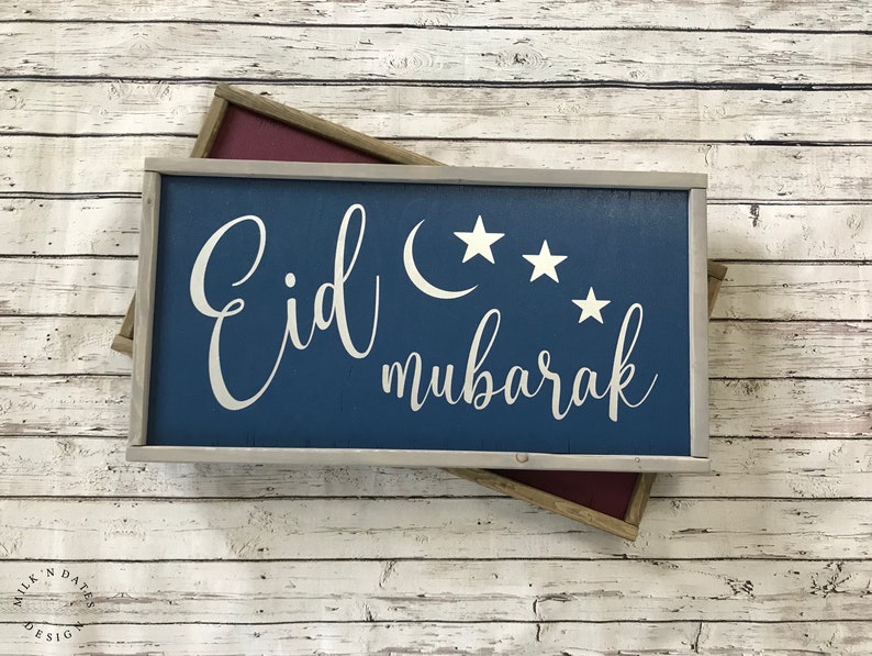 Eid Mubarak Islamic Wood Signs Eid Signs Islamic Home Decor Ramadan Decor READY TO SHIP Eid Mubarak Eid Decor Eid Decoration
