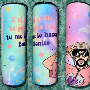 Pastel Badbunny/Badbunny Inspired/BB/Pastel Colors/Custom Tumbler/20oz Tumblers