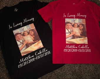 In Loving Memory. R.I.P Custom Shirt Front & Back
