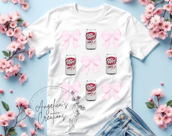 Diet Dr Pepper/Pink bow Coquette/Diet Dr Pepper Lovers/Girly Designs/ Soda Lovers/Png/Digital Download/