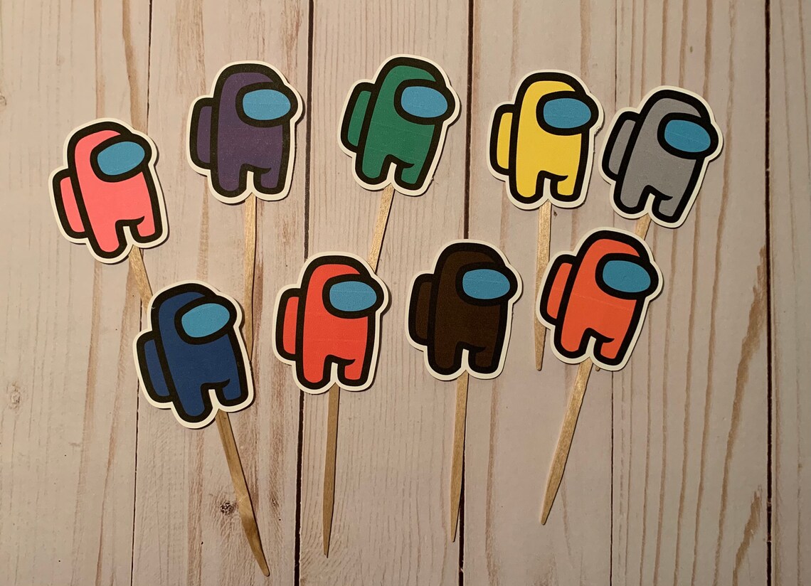 Among Us Inspired/ Among Us Cupcake Toppers/ Cupcake Toppers/ - Etsy