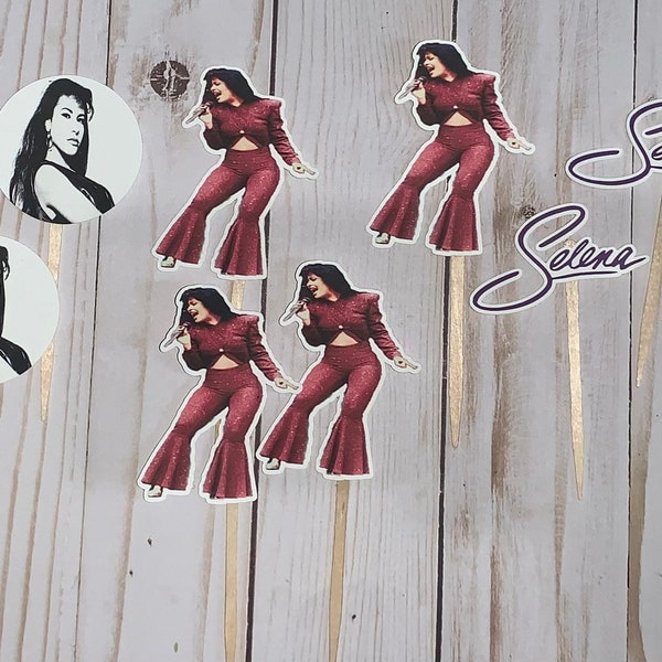 Selena Inspired/Selena Cupcake Toppers/Selena/Selena Quintanilla/Selena Party/