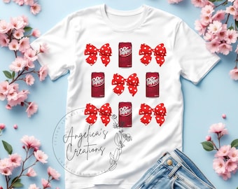 Dr Pepper/Coquette avec noeud rouge/ Dr Pepper Lovers/Girly Designs/ Soda Lovers/Png/Téléchargement numérique/