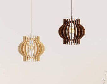 Lampe en bois, Ombre de lampe en bois, Lampe suspendue, Lumière de pendentif, Lampe de plafond décorative, lampe de modèle scandinave, ombre en bois, lampe moderne Poppy